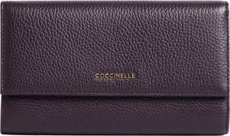 Coccinelle Metallic Large - Dames - Portefeuilles - Paars - ONE Size - Leer - Accessoires