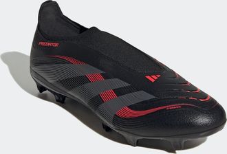 adidas Fussballschuh ADIDAS PERFORMANCE PREDATOR LEAGUE LACELESS FG/MG, Gr. 42,5, schwarz (core schwarz, grau four, lucid rot), Synthetik, Schuhe Fussballsch