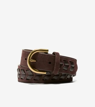 Cole Haan Womens Laced Harness Belt - Brown Size Medium