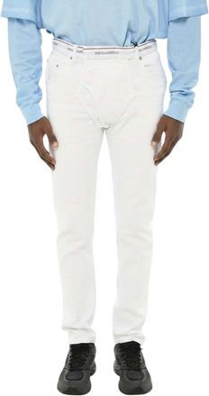 Dsquared2 White Skinny Mid Rise Jeans