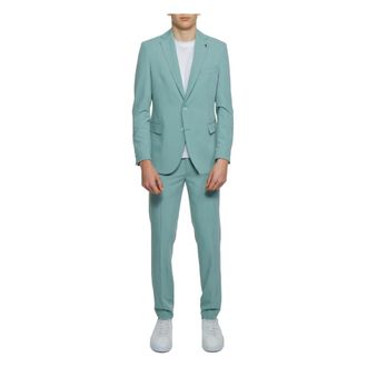 Mulish Single Breasted Suits, male, Green, M, Green Lapel Collar Suit for Men