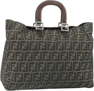Fendi Pre-owned Handbags, female, Brown, Size: ONE SIZE Pre-owned Canvas Handbag