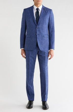 John Varvatos Solid Wool Blend Suit in Blue at Nordstrom Rack, Size 38 Regular