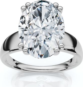 Pompeii3 Certified 4Ct Oval Diamond Solitaire Engagement Ring Lab Grown