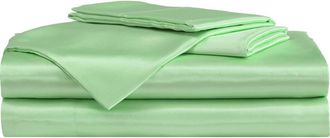 Betsey Johnson Solid Satin Sheet Set in Light Pastel Green at Nordstrom Rack, Size Full