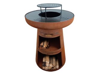 Purline Purline - Barbecue Rotondo Con Piastra E Griglia In Acciaio Efp55rco