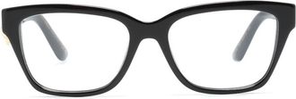 Dolce & Gabbana Eyewear logo-plaque D-frame glasses - women - Acetate - 54 - Black