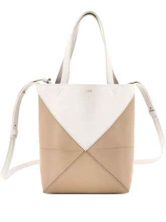 Loewe Puzzle Fold Leather Mini tote bag - Beige
