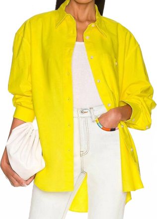 Something Navy Classic Button Up Shirt In Yellow