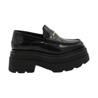 Alexander Wang Schoenen, Dames, Zwart, 39 EU, Zwarte Leren Platte Loafers