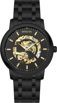 Invicta Objet D Art 69506 Heren Horloge - Automatisch Uurwerk - Roestvrij Staal met zwarte Wijzerplaat - 43mm