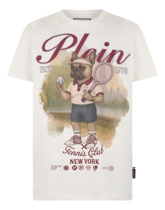 Philipp Plein Round Neck T-Shirt New York Tennis