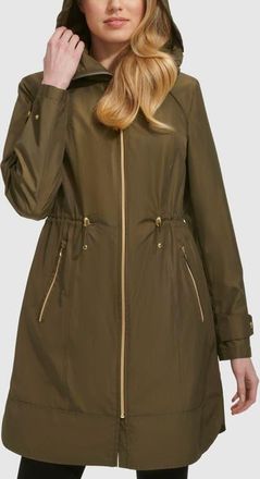 Cole Haan Travel Packable Hooded Rain Jacket in Olive at Nordstrom, Size X-Large