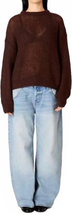 Nia Pablo Long Sleeve Sweater In Chocolate