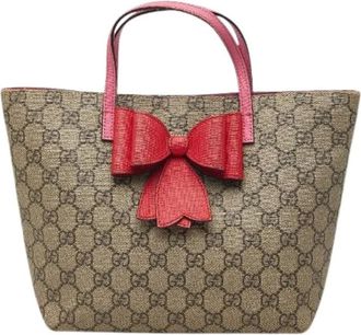 Gucci Pre-owned Tote Bags, female, Beige, Size: ONE SIZE Pre-owned GG Supreme Children PVC Handbag