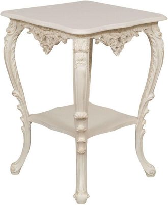Biscottini International Table In Antique White Finish Made In Italy