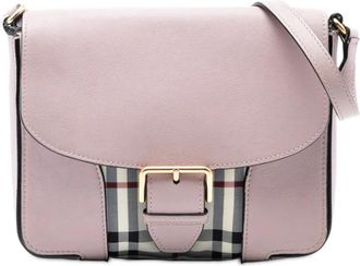 Burberry Borsa a tracolla House Check piccola con finiture in pelle Dickens 2017-2025 - Rosa