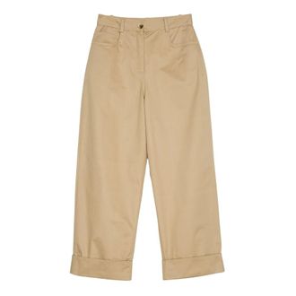 Twinset Wide Trousers, female, Beige, Size: XS Contemporary Wide Trousers