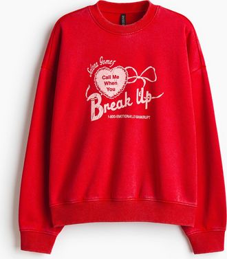 H&M Sweatshirt mit Motiv - Red