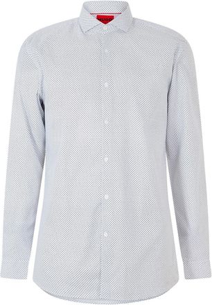 HUGO BOSS Hugo Mens Oxford Collared Long Sleeve Regular Fit Shirt in Open White - Size 16.5 inch