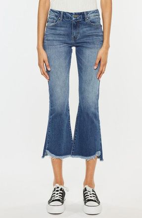 Kancan Aida Mid Rise Cropped Flare Jeans in Medium Wash at Nordstrom, Size 28