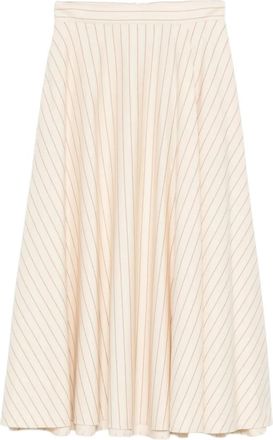 Max Mara Gonna midi svasata a righe - Toni neutri