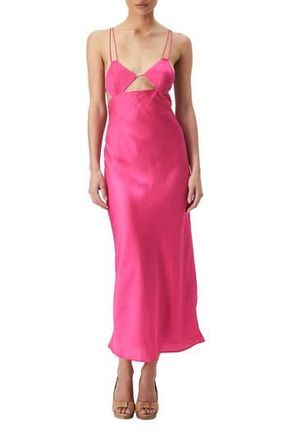 Bardot Lucia Cutout Midi Slipdress in Hot Pink at Nordstrom Rack, Size 6