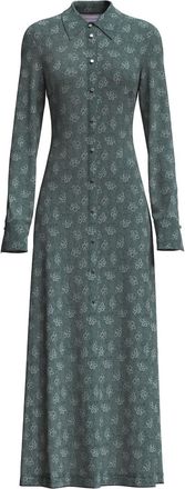 MACCAPANI Andre monogram-jacquard maxi shirtdress - women - Viscose - S - Green