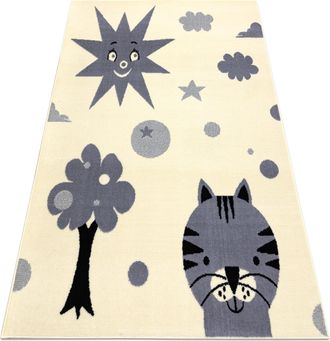 RugsX Rugsx - Alfombra Bcf Flash Smile 3992 - Sol Crema / Gris Beige 160x220 Cm
