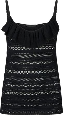 Liu Jo Better Gebreide Top - Dames - Tops zonder mouwen - Zwart - L - Polyester - Tops