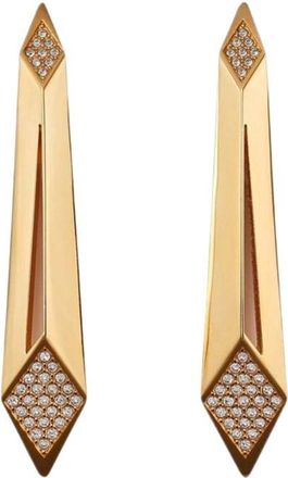 Versace Golden Geometric Drop Earrings
