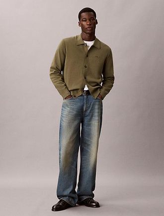 Calvin Klein C&aacute;rdigan De Punto Suave Con Cuello De Polo
