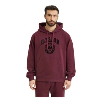 Dolce & Gabbana Hoodies, male, Brown, Size: M Cotton hoodie with logo