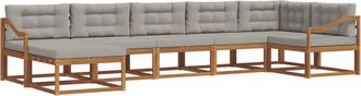 vidaXL Conjunto De Sof&aacute;s De Exterior 7 Uds. Gris Natural Y Claro Vidaxl
