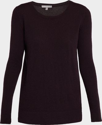 Neiman Marcus Cashmere Basic Crewneck Top