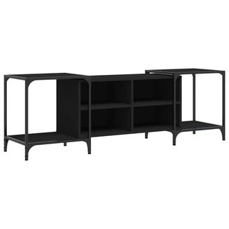 vidaXL Vidaxl - Mueble De Tv De Madera De Ingenier&iacute;a Negro 153x37x50 Cm