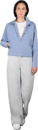 Moorer Womens Blue Zip-Up Jacket, Size 46