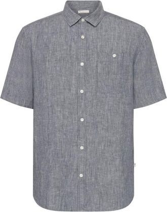 Knowledge Cotton Apparel Regular Linen S/S Shirt Hemd für Herren | grau