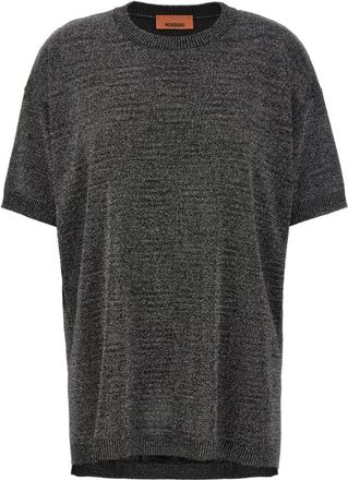 Missoni Round-neck Knitwear, female, Gray, XS, Grey T-Shirt for Women Aw25