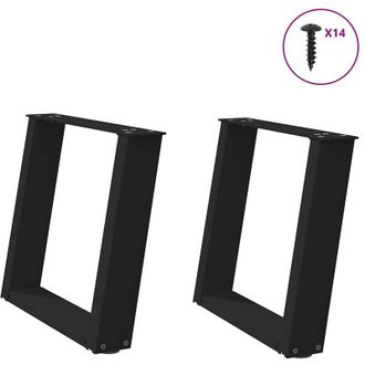vidaXL Vidaxl - Patas Para Mesa De Centro En Forma De U (2 Unidades), Color Negro, 50 X (42-43) Cm, Acero