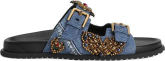 Dolce & Gabbana Mode Slides Sandalen Zwart - Dames - Sandalen - Blauw - 38 1/2 EU - Schoenen