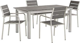 ModWay Shore 5Pc Outdoor Patio Aluminum Outdoor Dining Set