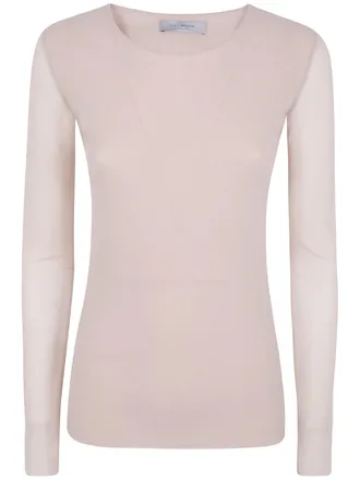 D.exterior D. EXTERIOR Sweater Round Neck Tulle