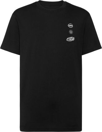 Philipp Plein Jersey T-shirt Ronde Hals Autos Racing - Heren - T-shirts - Zwart - 3XL - Katoen - Tops