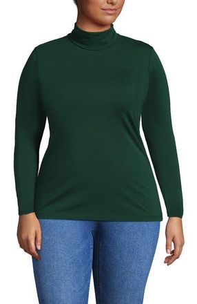 Lands End Plus Size Lightweight Jersey Long Sleeve Turtleneck in Pine Valley at Nordstrom, Size 2X