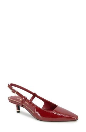 Kenneth Cole Martha Slingback Kitten Heel Pump in Rio Red Patent at Nordstrom, Size 6.5