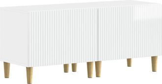 vidaXL Mueble De Tv Blanco Brillante Madera De Ingenier&iacute;a Vidaxl