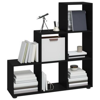 Berkfield Home Staircase Bookcase Black 107 cm Engineered Wood