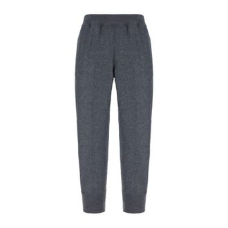Jil Sander Sweatpants, male, Gray, Size: L Ribbed-Cuff Wool Sweatpants