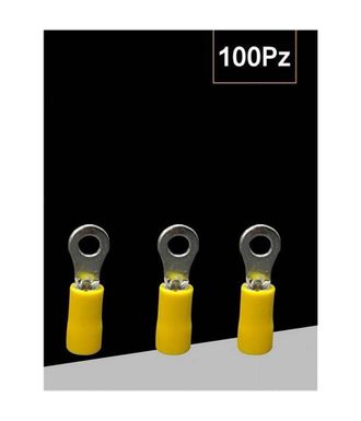 Trade Shop Trade Shop - Juego 100 Piezas Terminales Aislados Para Cables De 4 A 6 Mm&sup2; M6 Rv5.5-6 - Amarillo